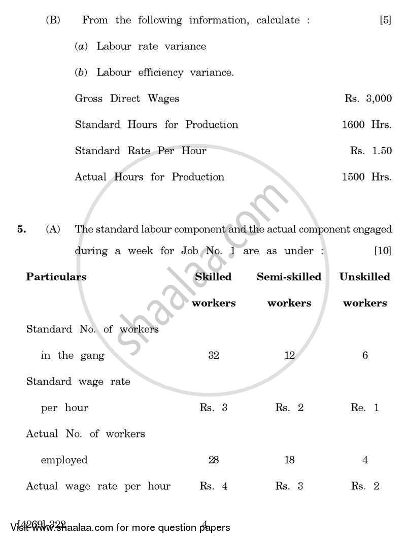 Cost and Works Accounting 3 2012-2013 - B.Com. - 3rd Year (TYBcom) - University of Pune question paper with PDF download