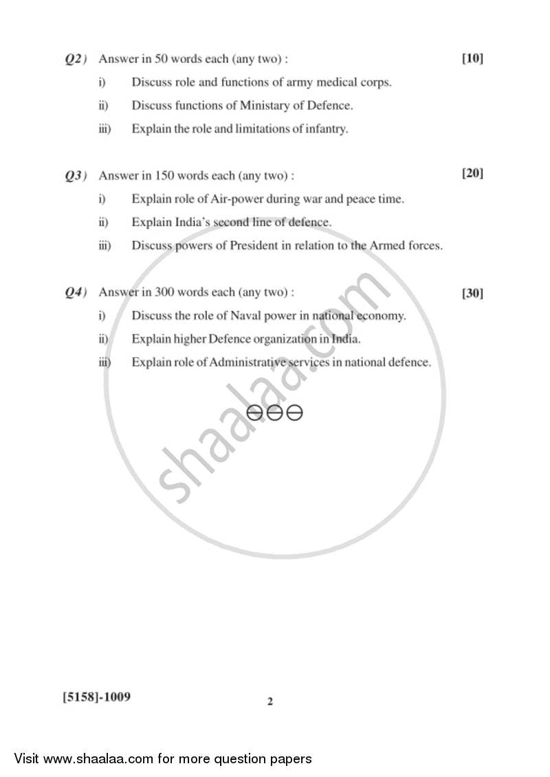 Defence Budgeting Finance and Management Paper 1- Defence Organization and Management in India 2016-2017 - B.Com. - 1st Year (FYBcom) - University of Pune question paper with PDF download