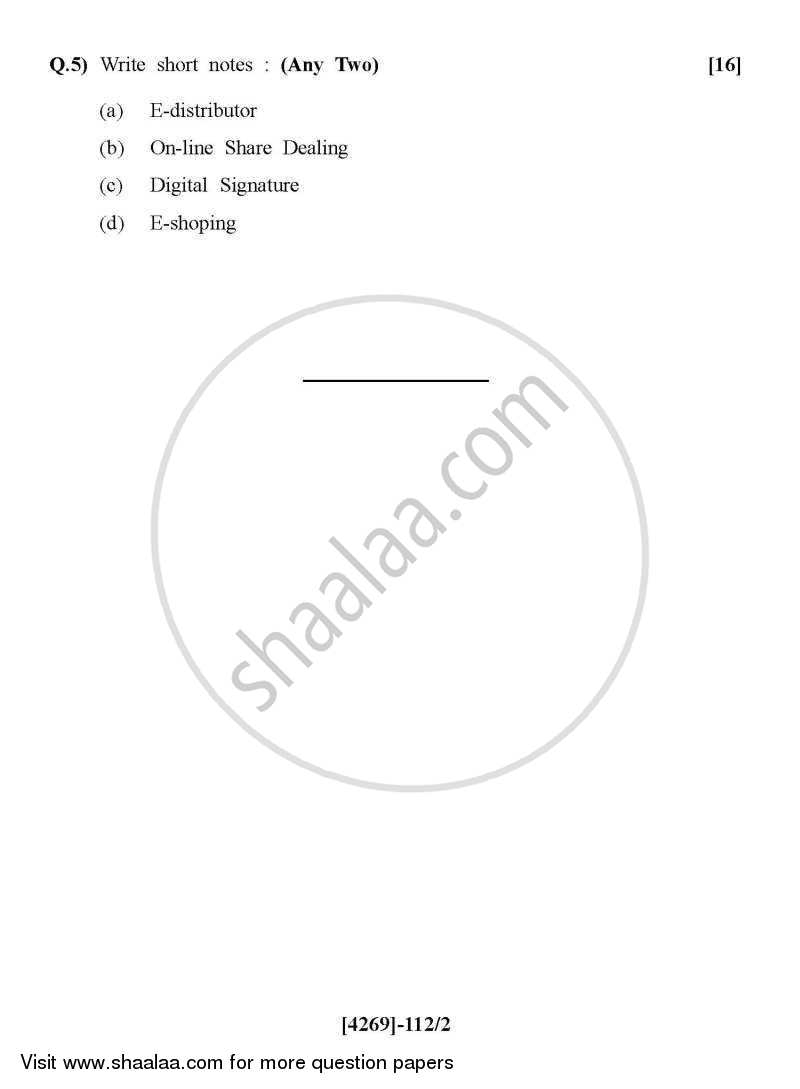 Essentials of E-commerce 2012-2013 - B.Com. - 1st Year (FYBcom) - University of Pune question paper with PDF download