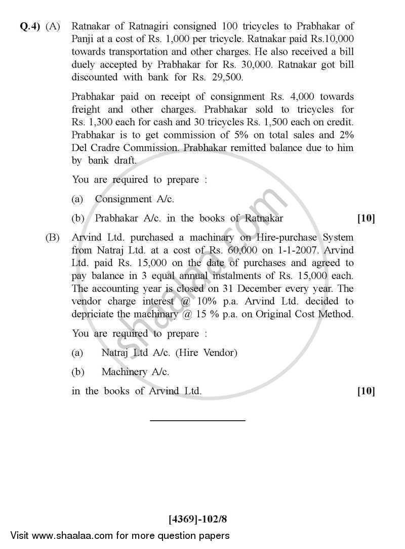 Financial Accounting 2012-2013 - B.Com. - 1st Year (FYBcom) - University of Pune question paper with PDF download