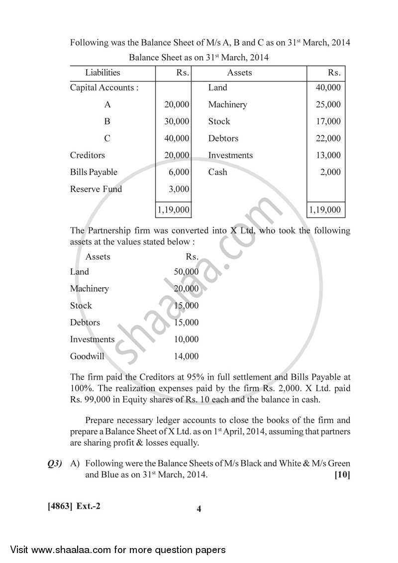 Financial Accounting 2015-2016 - B.Com. - 1st Year (FYBcom) - University of Pune question paper with PDF download