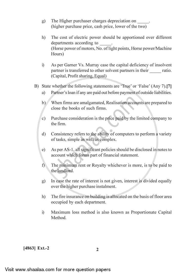 Financial Accounting 2015-2016 - B.Com. - 1st Year (FYBcom) - University of Pune question paper with PDF download