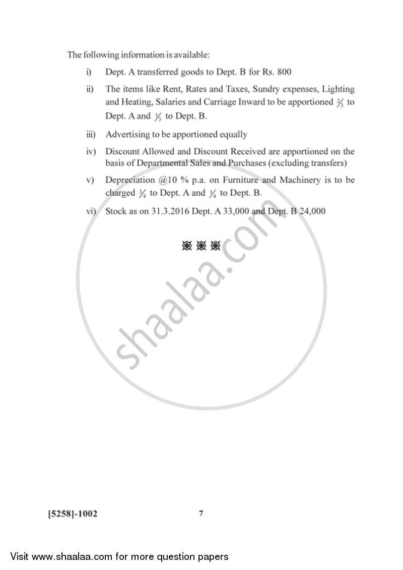 Financial Accounting 2017-2018 - B.Com. - 1st Year (FYBcom) - University of Pune question paper with PDF download