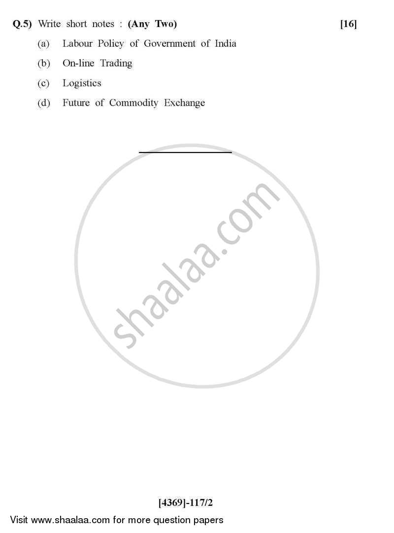 Foundation Course in Commerce 2012-2013 - B.Com. - 1st Year (FYBcom) - University of Pune question paper with PDF download