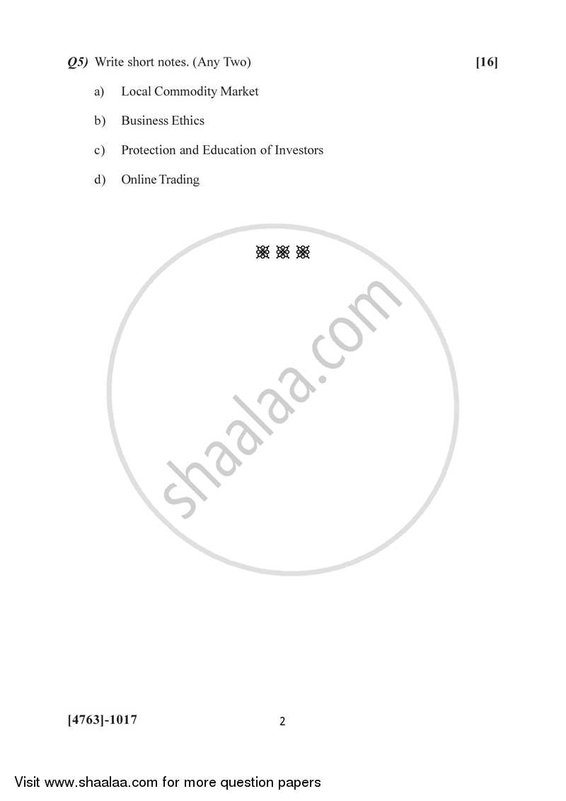 Foundation Course in Commerce 2014-2015 - B.Com. - 1st Year (FYBcom) - University of Pune question paper with PDF download