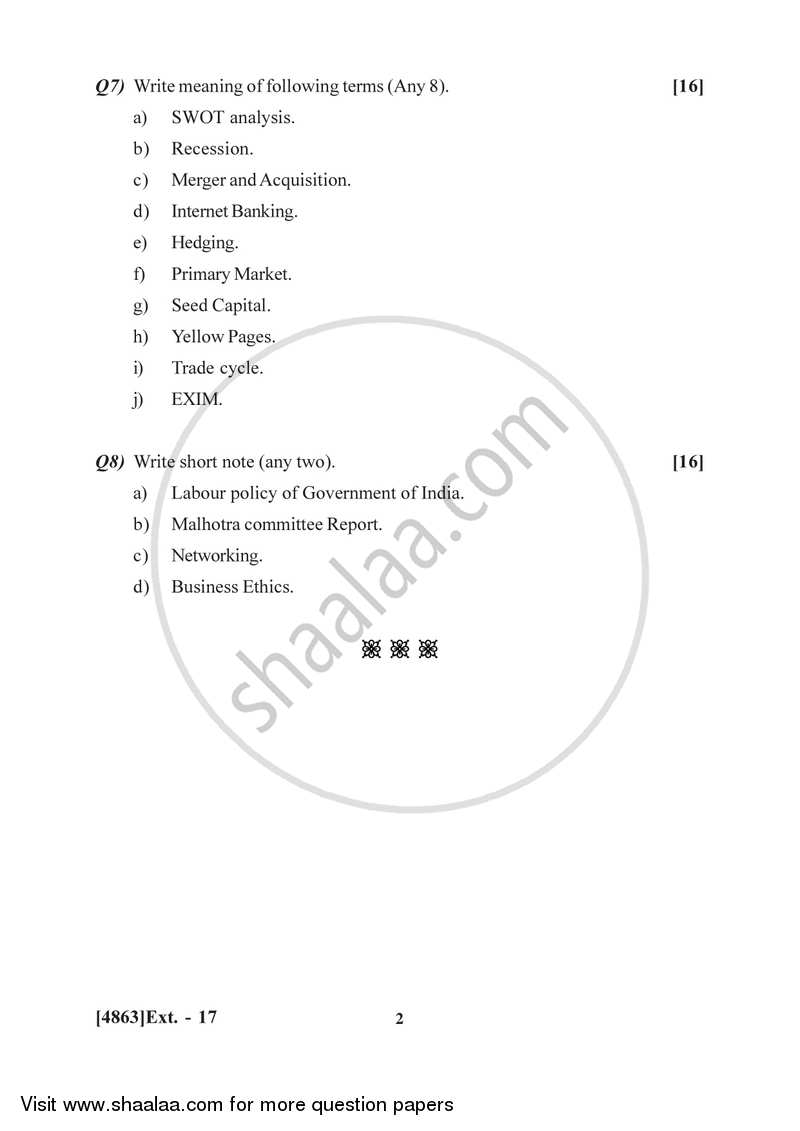 Foundation Course in Commerce 2015-2016 - B.Com. - 1st Year (FYBcom) - University of Pune question paper with PDF download