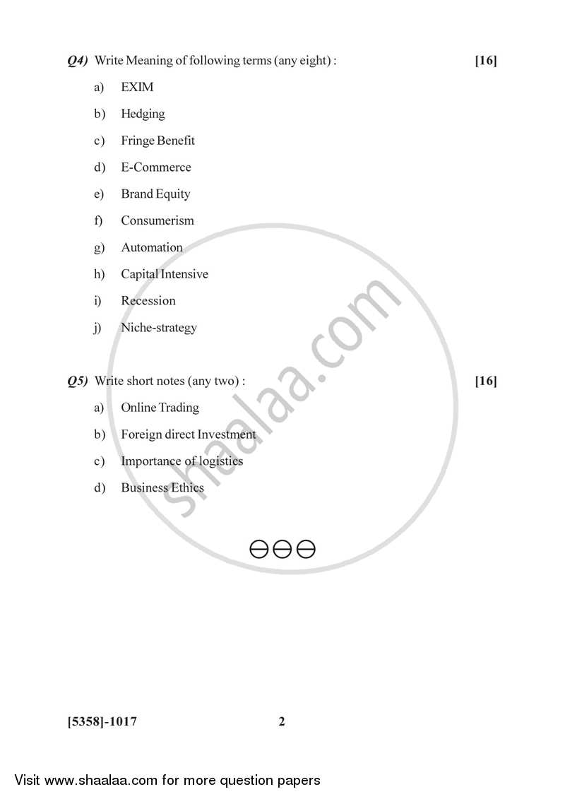 Foundation Course in Commerce 2017-2018 - B.Com. - 1st Year (FYBcom) - University of Pune question paper with PDF download