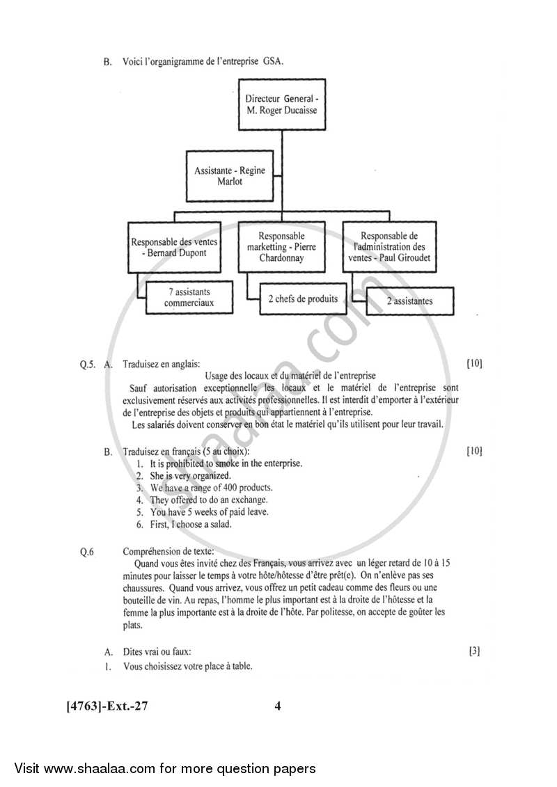 French 2014-2015 - B.Com. - 1st Year (FYBcom) - University of Pune question paper with PDF download