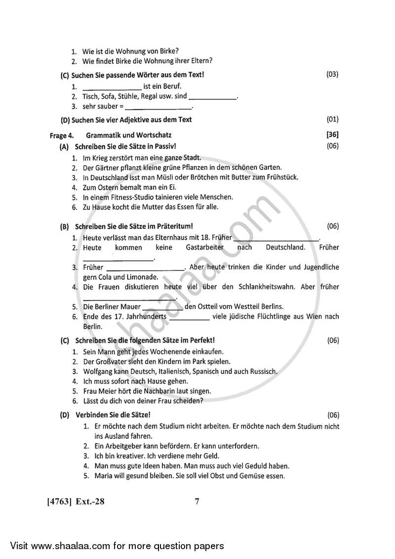 German 2014-2015 - B.Com. - 1st Year (FYBcom) - University of Pune question paper with PDF download