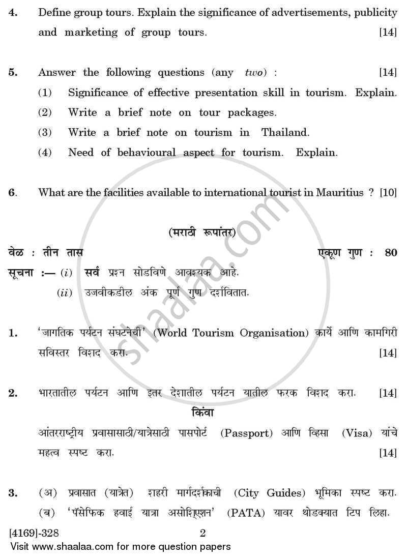 Insurance, Transport and Tourism 3 2011-2012 - B.Com. - 3rd Year (TYBcom) - University of Pune question paper with PDF download