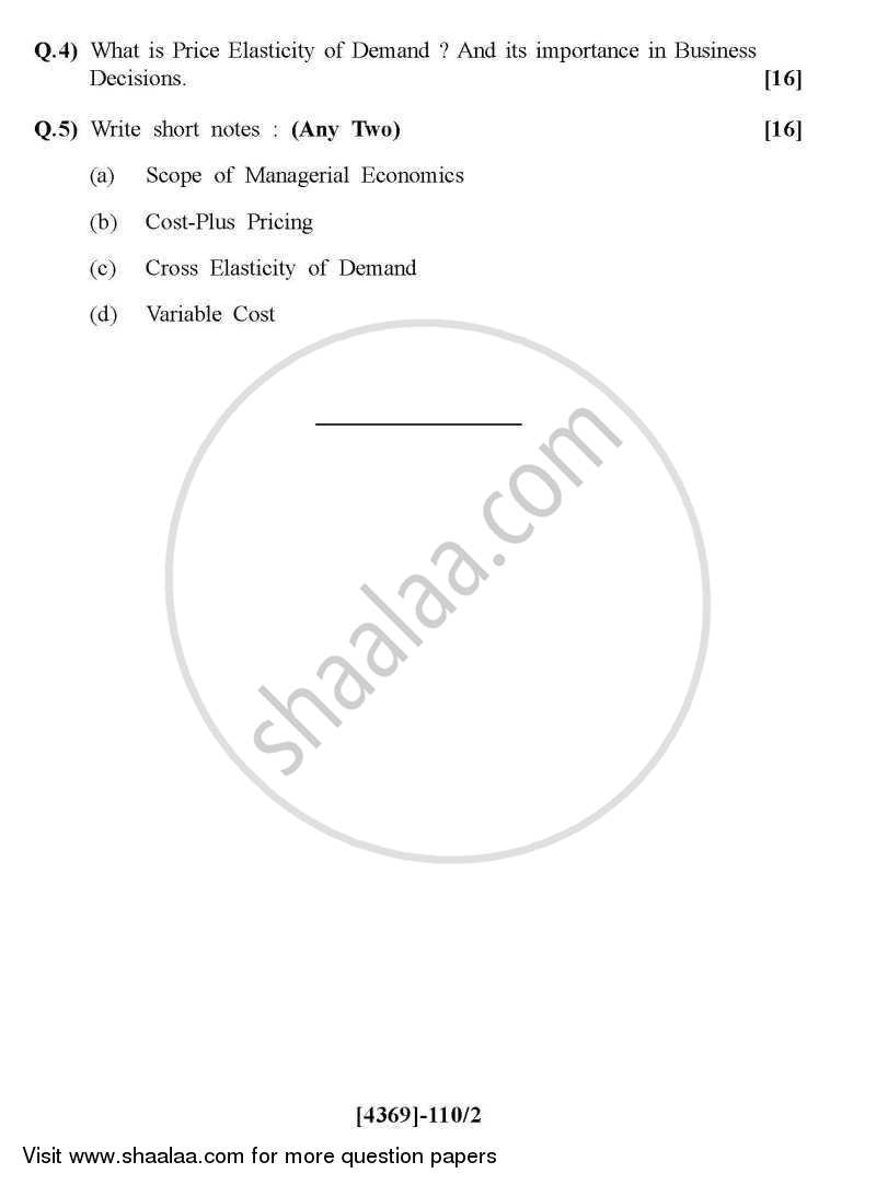 Managerial Economics 2012-2013 - B.Com. - 1st Year (FYBcom) - University of Pune question paper with PDF download