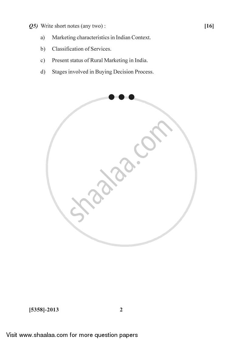 Marketing Management 1 2017-2018 - B.Com. - 2nd Year (SYBcom) - University of Pune question paper with PDF download