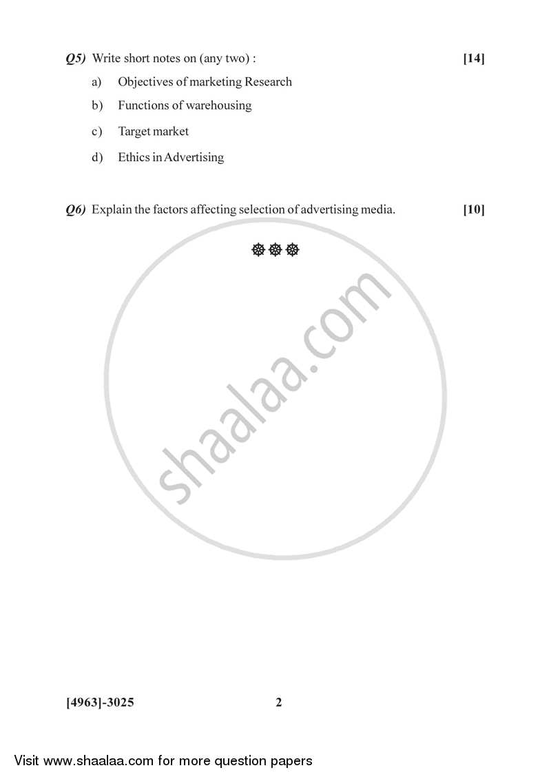 Marketing Management 3 2015-2016 - B.Com. - 3rd Year (TYBcom) - University of Pune question paper with PDF download