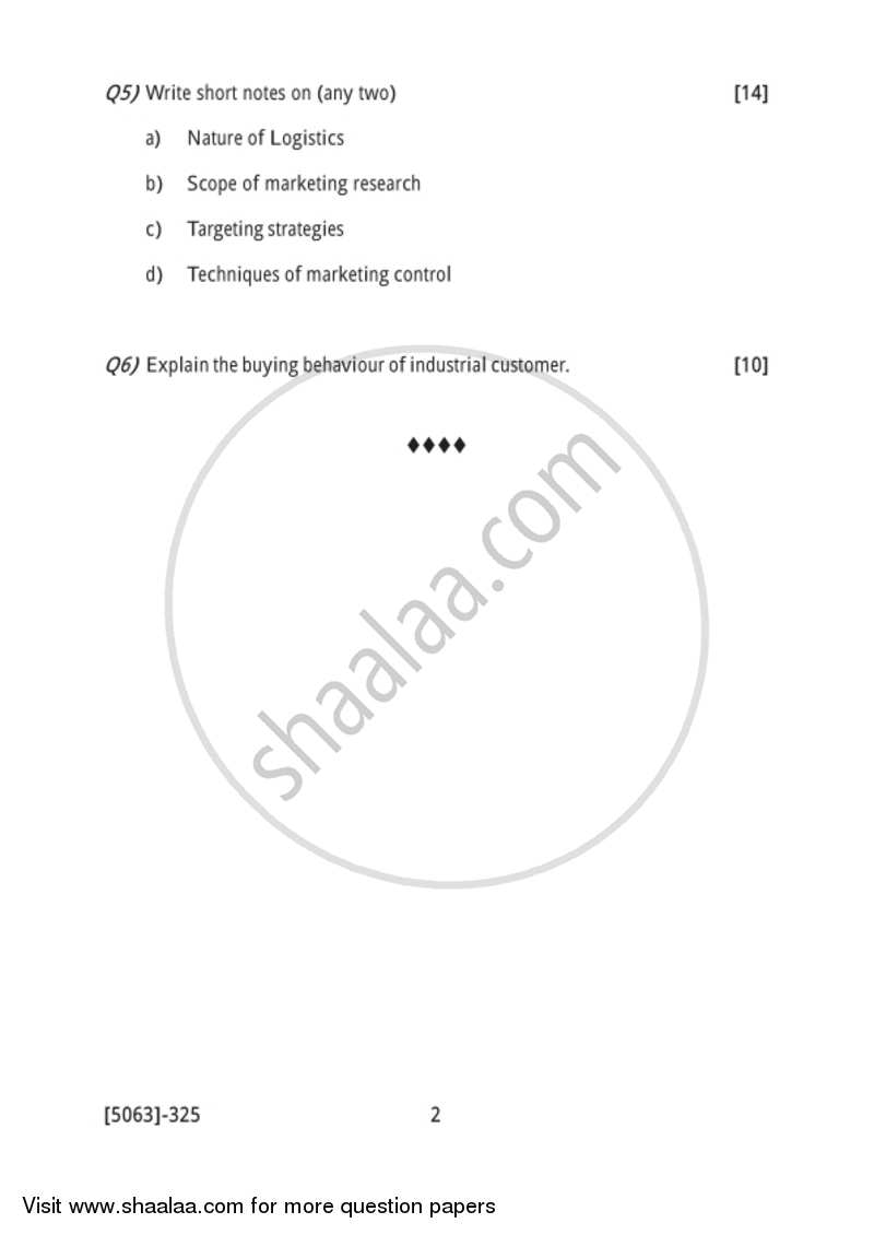 Marketing Management 3 2016-2017 - B.Com. - 3rd Year (TYBcom) - University of Pune question paper with PDF download