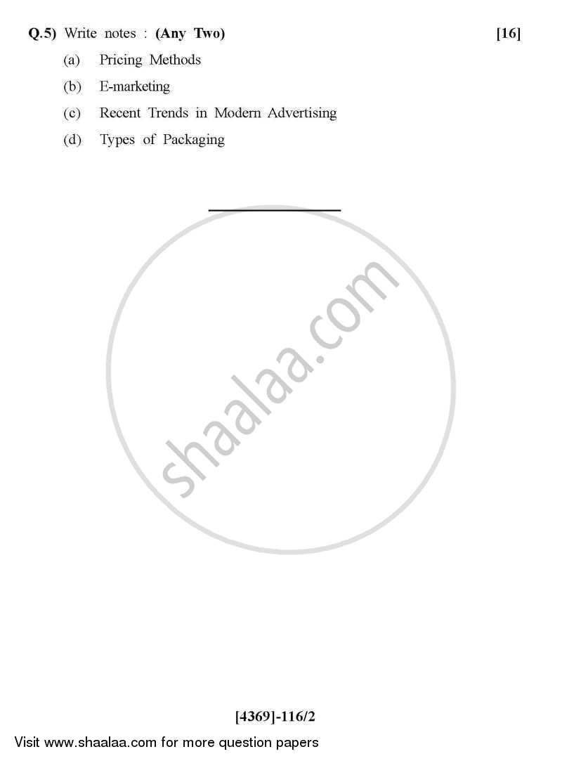 Marketing and Salesmanship 2012-2013 - B.Com. - 1st Year (FYBcom) - University of Pune question paper with PDF download