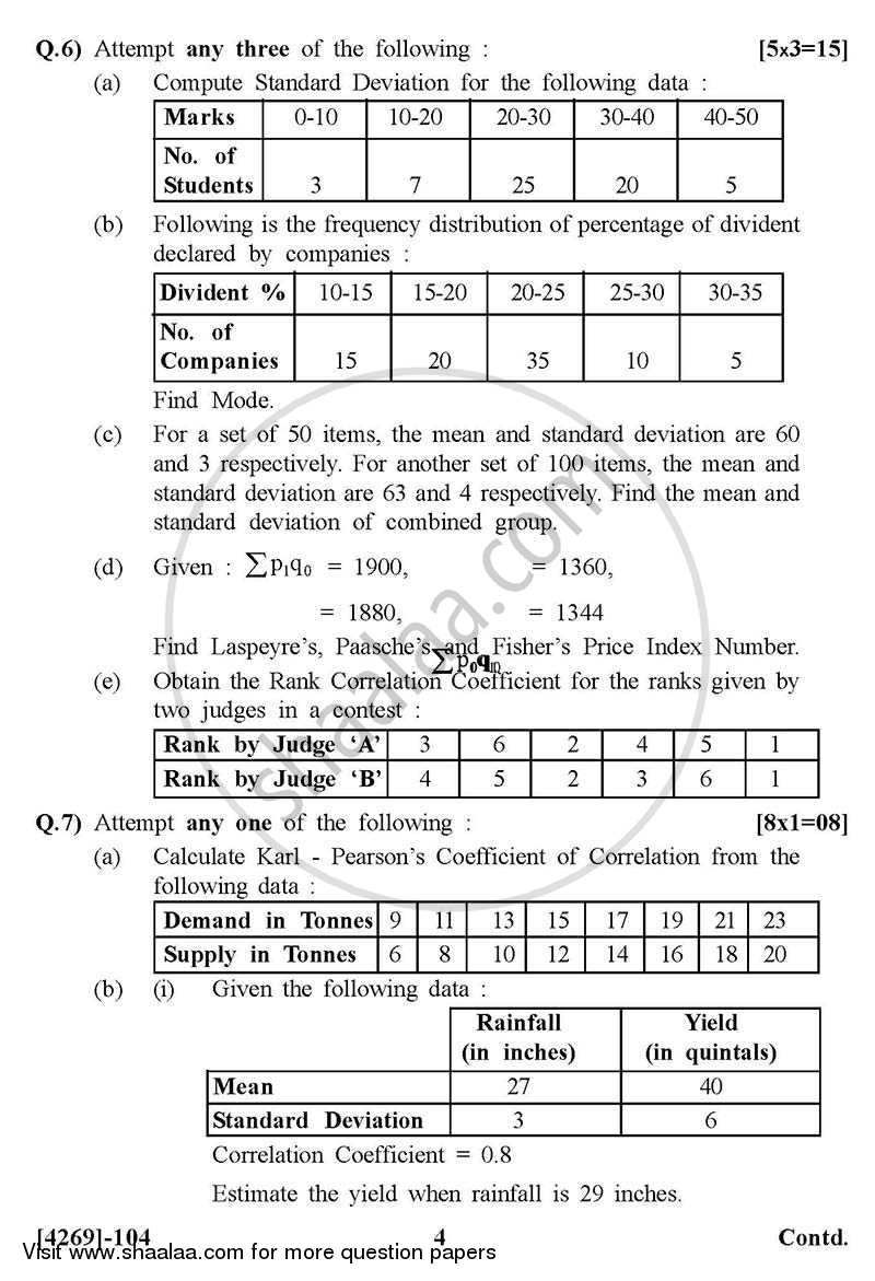 Mathematics and Statistics 2012-2013 - B.Com. - 1st Year (FYBcom) - University of Pune question paper with PDF download