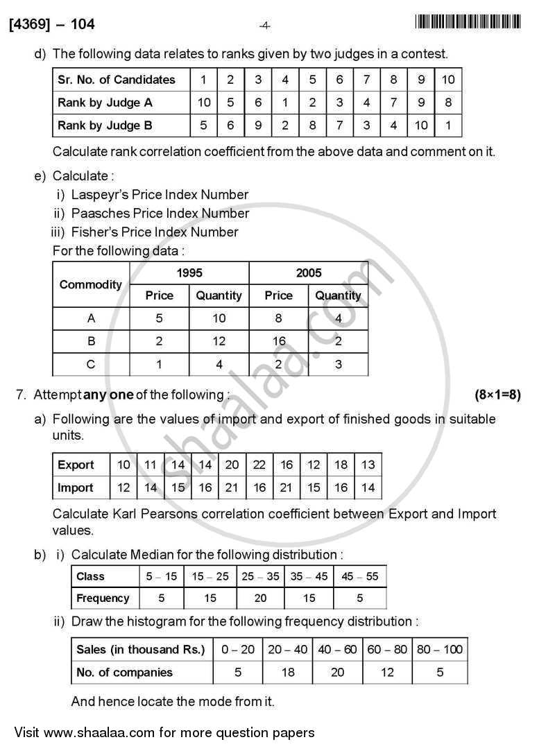 Mathematics and Statistics 2012-2013 - B.Com. - 1st Year (FYBcom) - University of Pune question paper with PDF download