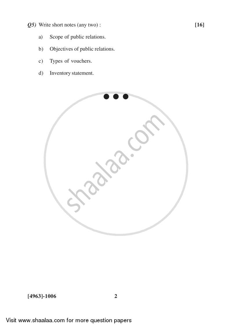 Organizational Skill Development 2015-2016 - B.Com. - 1st Year (FYBcom) - University of Pune question paper with PDF download