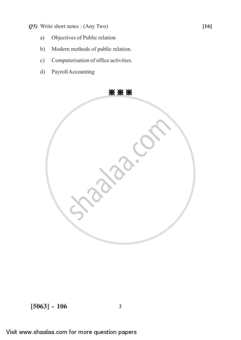 Organizational Skill Development 2016-2017 - B.Com. - 1st Year (FYBcom) - University of Pune question paper with PDF download