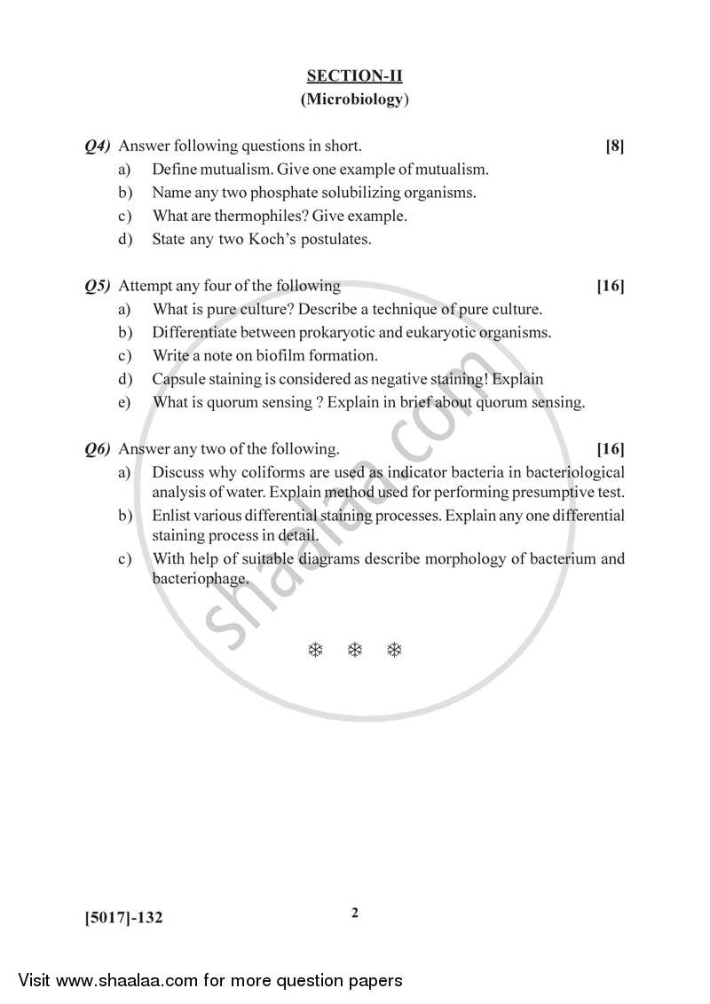 Biochemistry and Microbiology 2016-2017 Semester 2 (FYBSc) - University of Pune question paper with PDF download