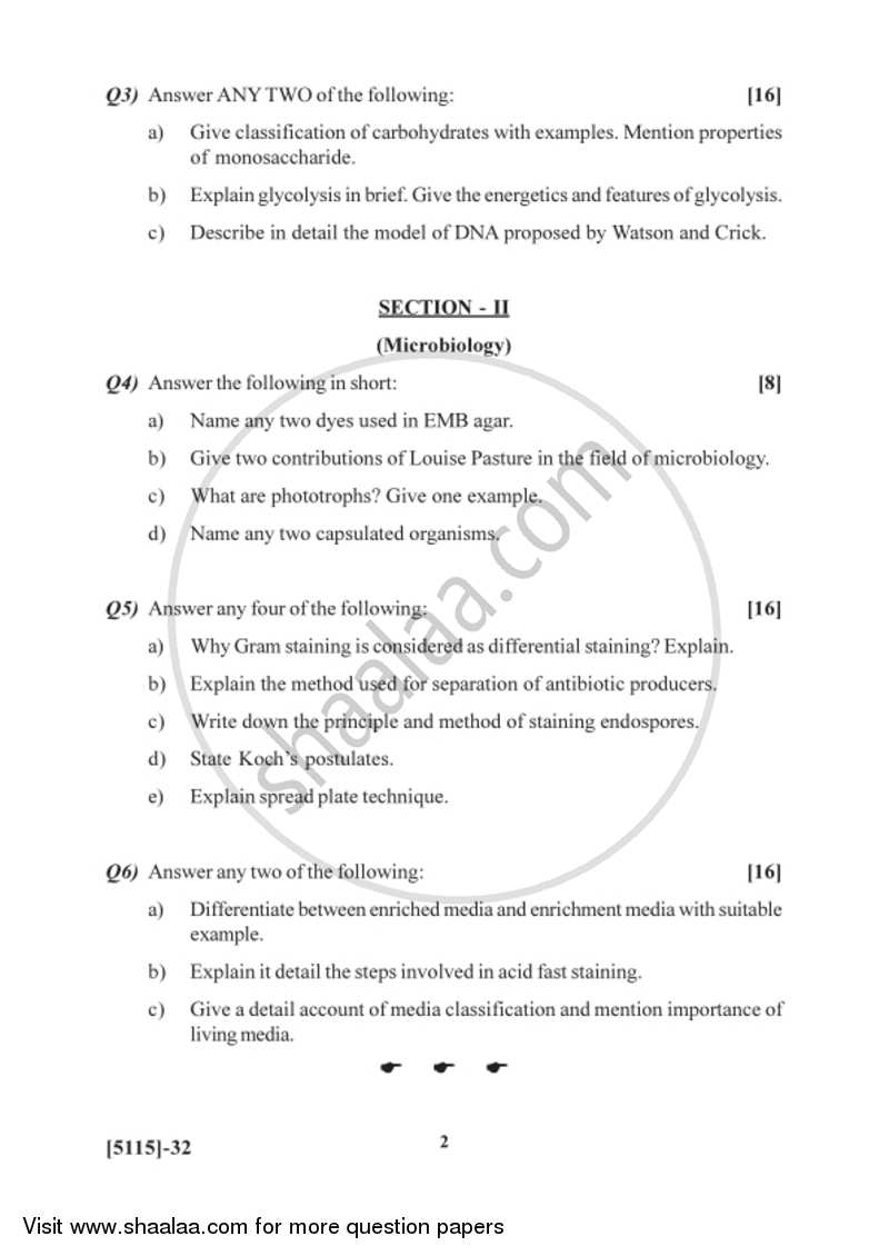 Biochemistry and Microbiology 2016-2017 Semester 2 (FYBSc) - University of Pune question paper with PDF download