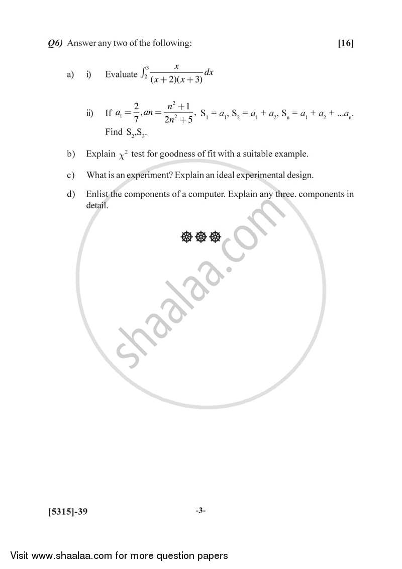 Biophysics and Instrumentation, Mathematics, Statistics and Computer Biologists 2017-2018 Semester 2 (FYBSc) - University of Pune question paper with PDF download