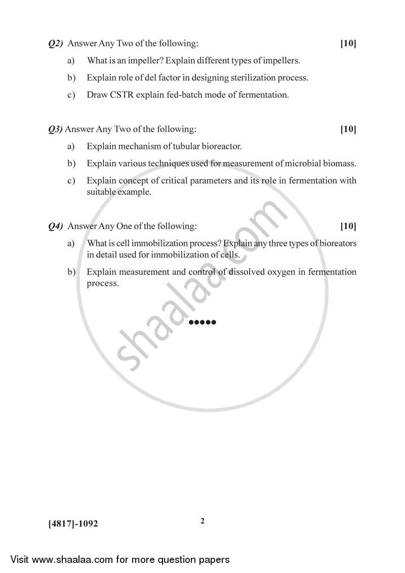 Bioreactors - Design and Operation 2015-2016 Semester 3 (FYBSc) - University of Pune question paper with PDF download