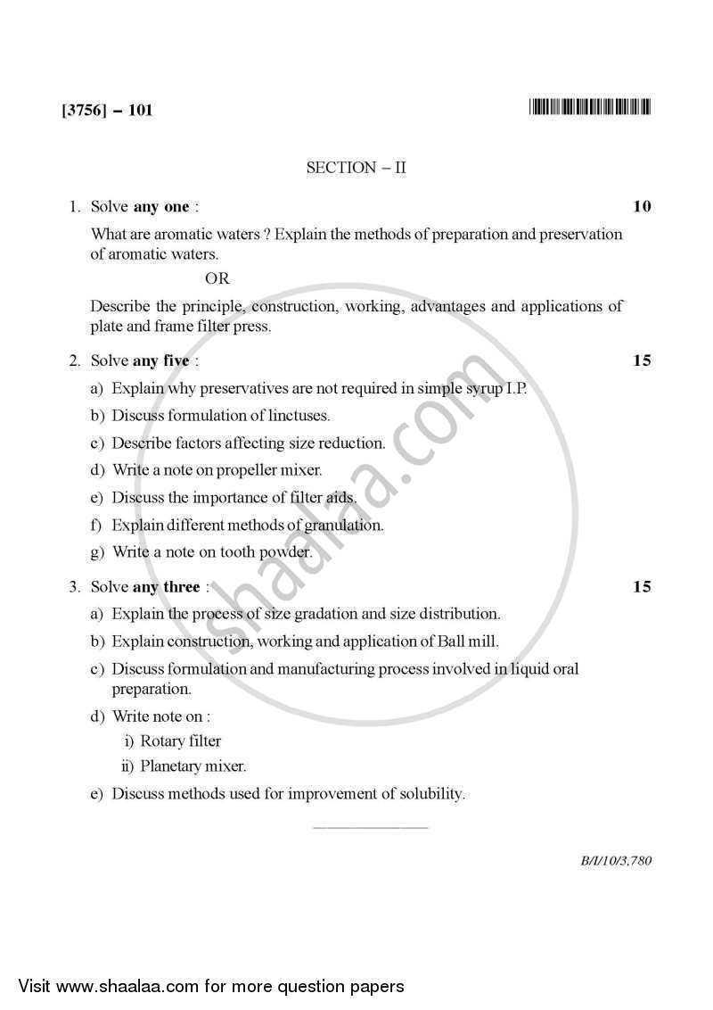 Pharmaceutics 1 2008-2009 - B.Pharm. - 1st Year - University of Pune question paper with PDF download