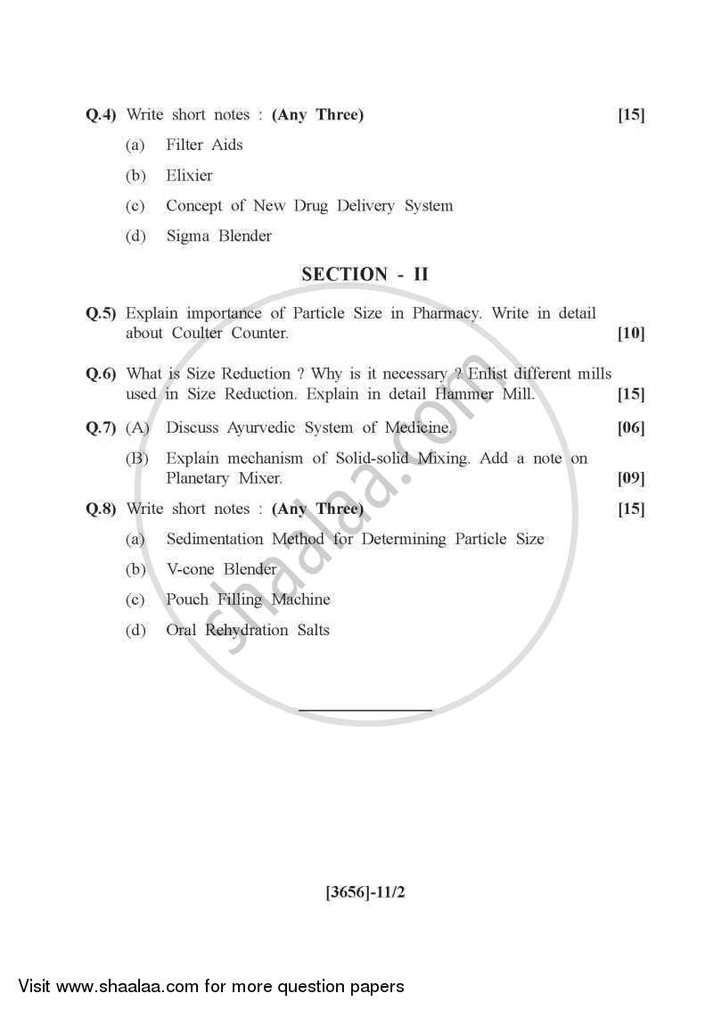 Pharmaceutics 1 2009-2010 - B.Pharm. - 1st Year - University of Pune question paper with PDF download
