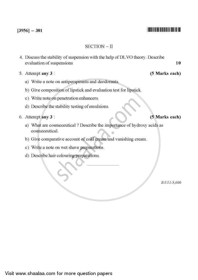 Pharmaceutics 2 2010-2011 - B.Pharm. - 3rd Year - University of Pune question paper with PDF download