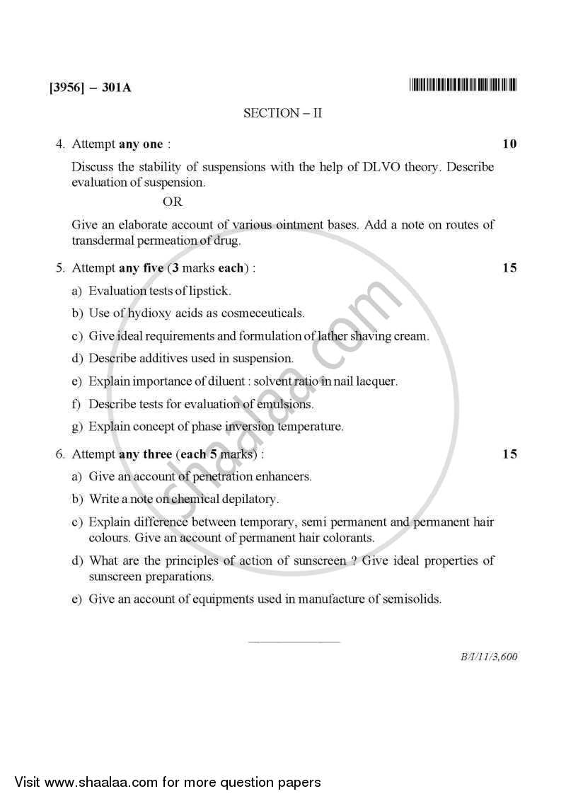 Pharmaceutics 2 2010-2011 - B.Pharm. - 3rd Year - University of Pune question paper with PDF download