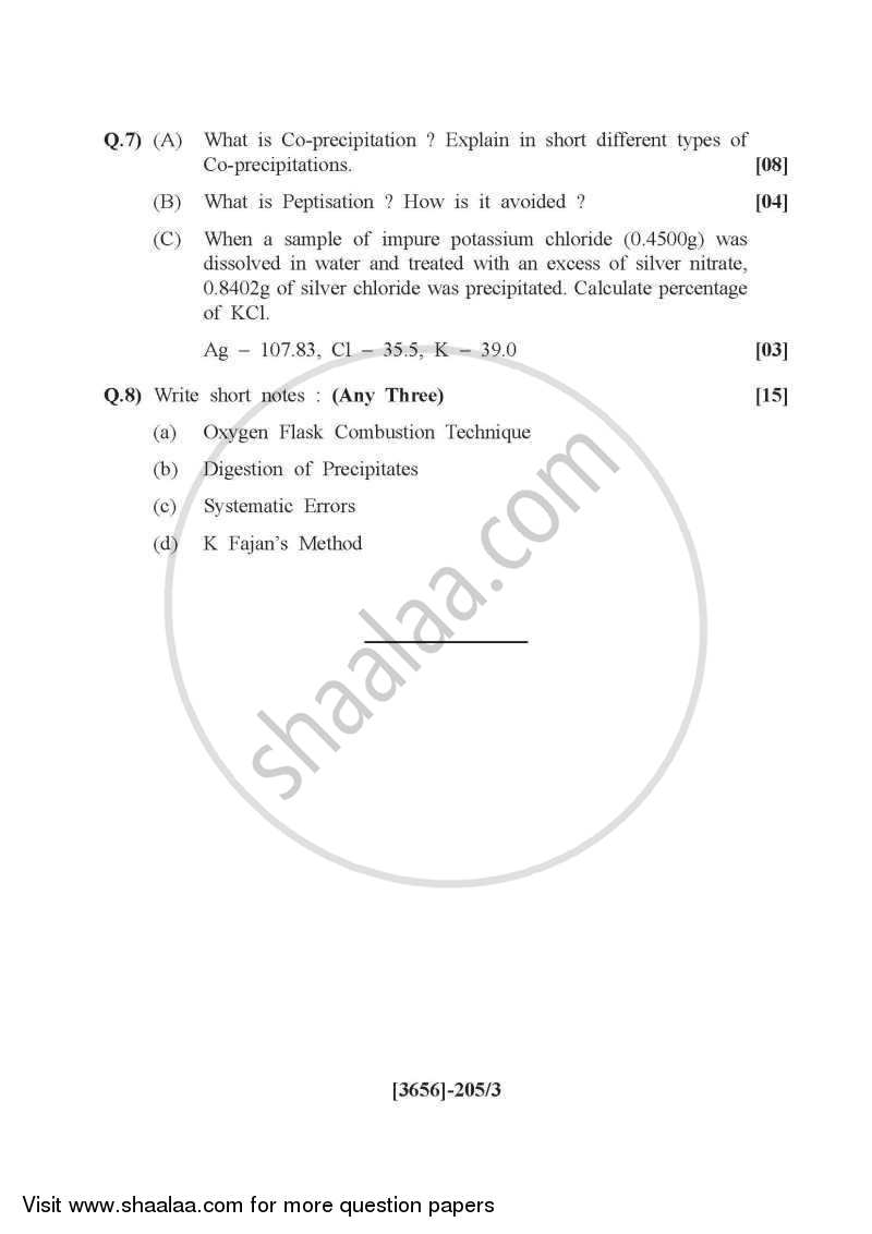 Pharmaceutical Analysis 1 2009-2010 - B.Pharm. - 2nd Year - University of Pune question paper with PDF download