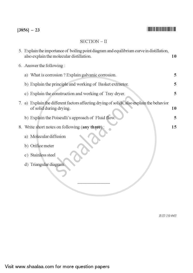 Pharmaceutical Engineering 2010-2011 - B.Pharm. - 2nd Year - University of Pune question paper with PDF download