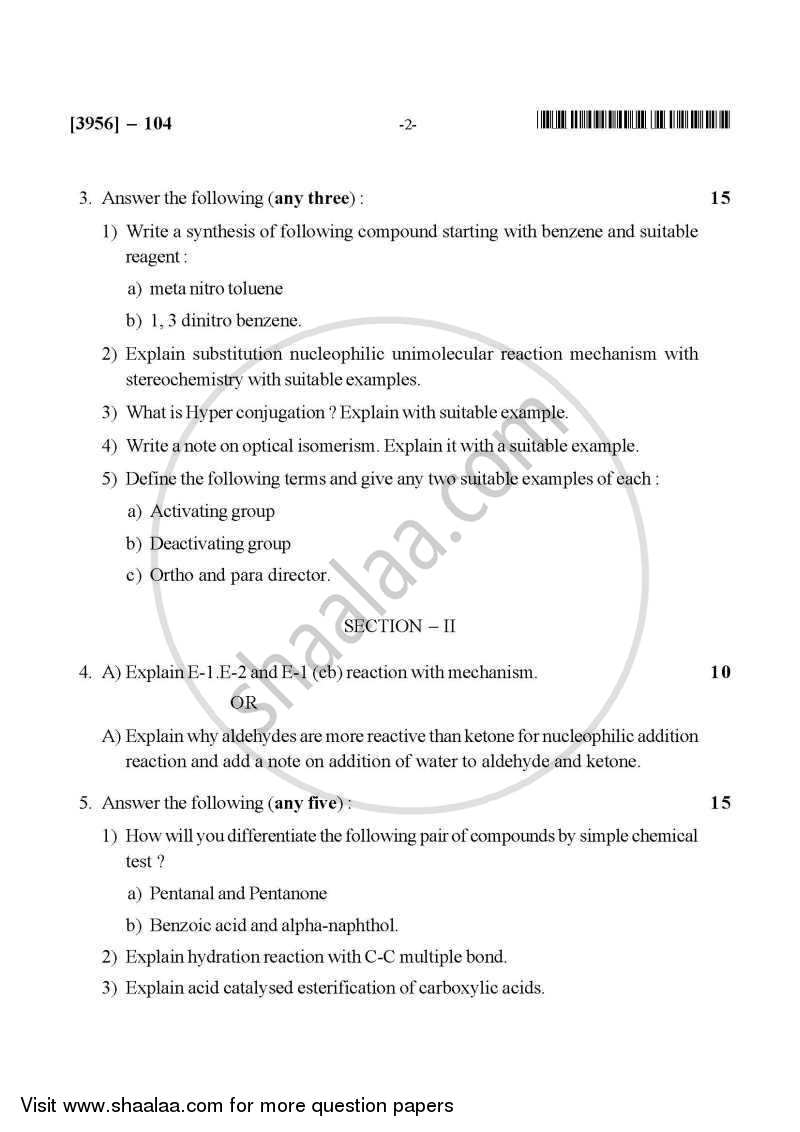 Pharmaceutical Organic Chemistry 1 2010-2011 - B.Pharm. - 1st Year - University of Pune question paper with PDF download