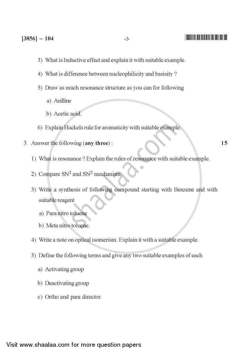 Pharmaceutical Organic Chemistry 1 2010-2011 - B.Pharm. - 1st Year - University of Pune question paper with PDF download
