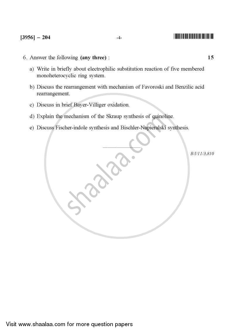 Pharmaceutical Organic Chemistry 2 2010-2011 - B.Pharm. - 2nd Year - University of Pune question paper with PDF download