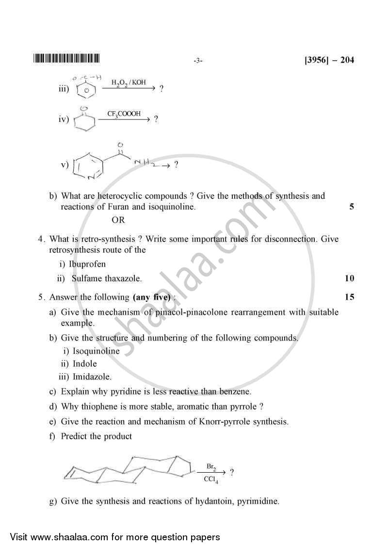 Pharmaceutical Organic Chemistry 2 2010-2011 - B.Pharm. - 2nd Year - University of Pune question paper with PDF download