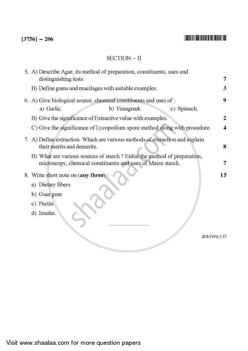 Pharmacognosy 1 2008-2009 - B.Pharm. - 2nd Year - University of Pune question paper with PDF download