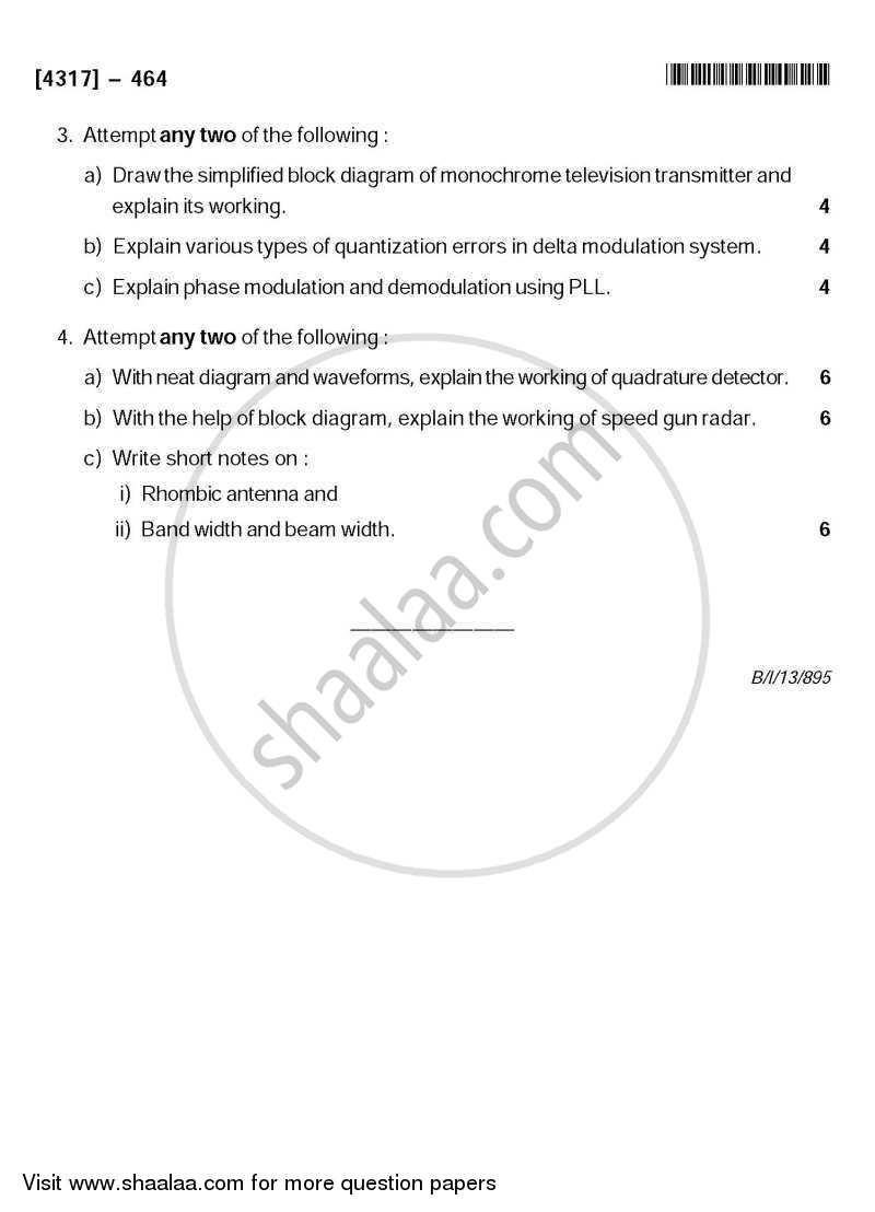 Advanced Communication Systems 2013-2014 - B.Sc. - Semester 4 (SYBSc) - University of Pune question paper with PDF download