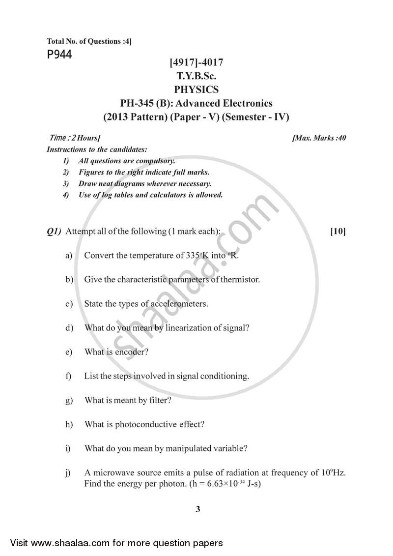 Advanced Electronics 2015-2016 - B.Sc. - Semester 6 (TYBSc) - University of Pune question paper with PDF download