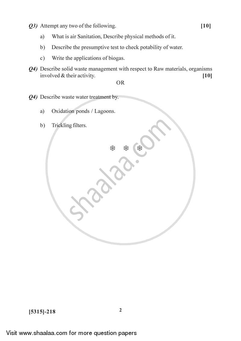 Air and Water Microbiology 2017-2018 - B.Sc. - Semester 4 (SYBSc) - University of Pune question paper with PDF download