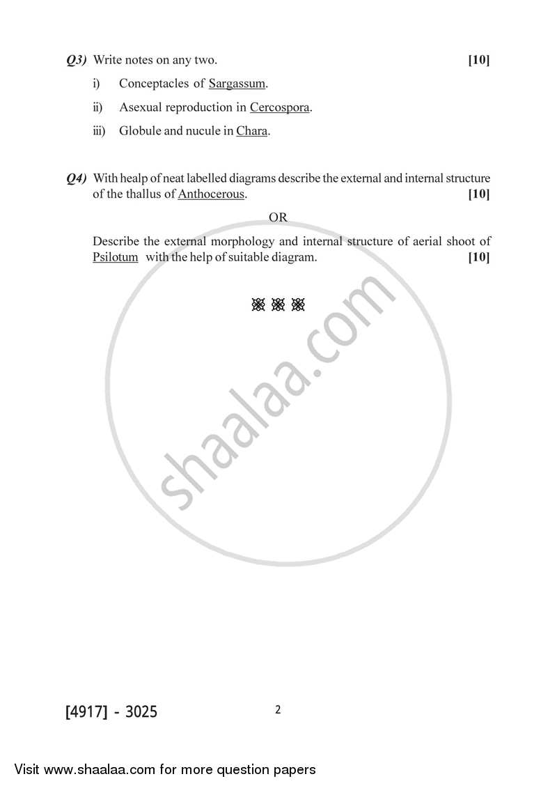 Algae, Fungi and Bryophytes 2015-2016 - B.Sc. - Semester 5 (TYBSc) - University of Pune question paper with PDF download