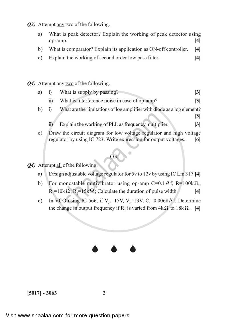 Analog Circuit Design and Application of Linear IC's 2016-2017 - B.Sc. - Semester 5 (TYBSc) - University of Pune question paper with PDF download