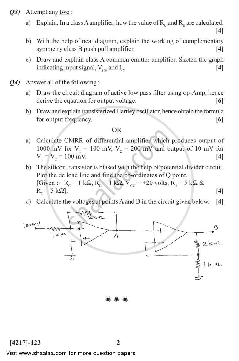Analog Circuits and Systems 2012-2013 - B.Sc. - Semester 3 (SYBSc) - University of Pune question paper with PDF download