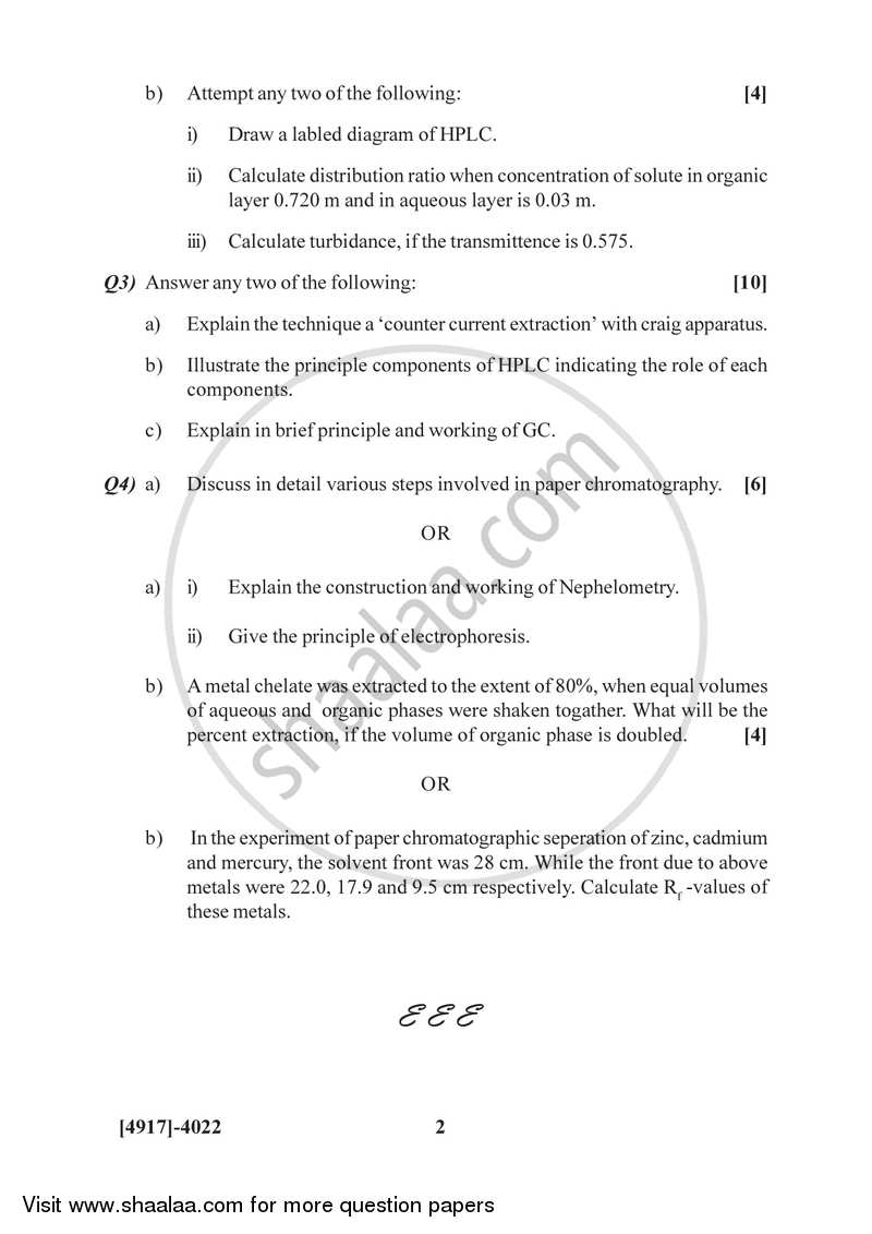 Analytical Chemistry 2015-2016 - B.Sc. - Semester 6 (TYBSc) - University of Pune question paper with PDF download