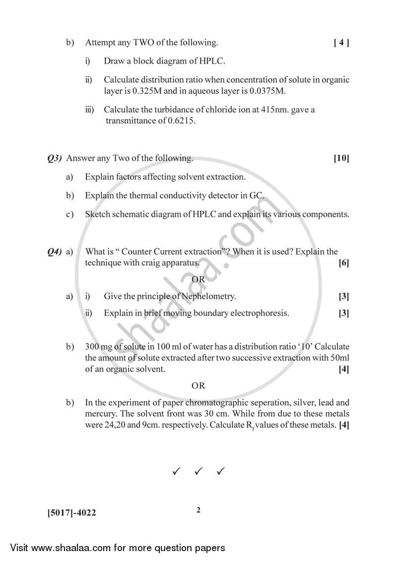 Analytical Chemistry 2016-2017 - B.Sc. - Semester 6 (TYBSc) - University of Pune question paper with PDF download