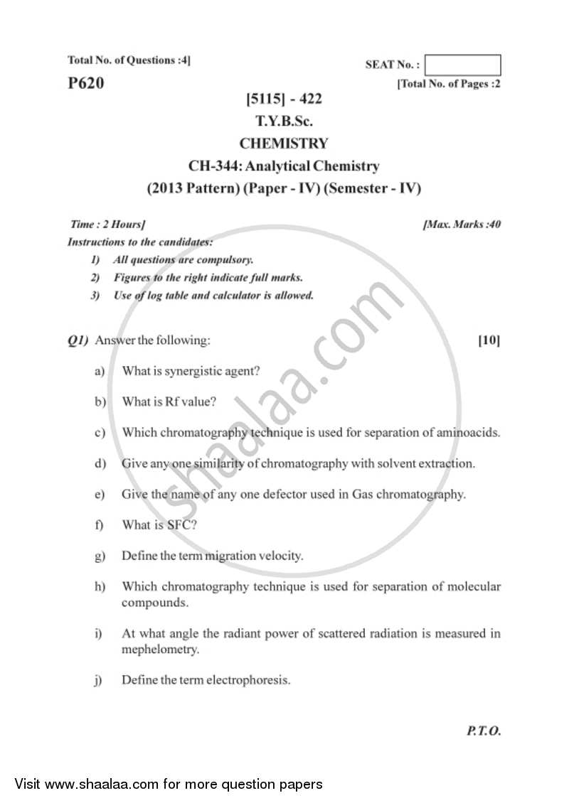 Analytical Chemistry 2016-2017 - B.Sc. - Semester 6 (TYBSc) - University of Pune question paper with PDF download