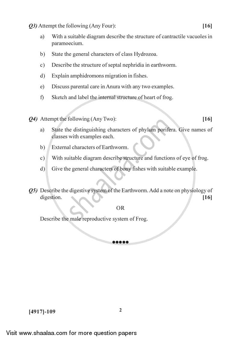 Animal Systematics and Diversity 1and 2 2015-2016 - B.Sc. - Semester 2 (FYBSc) - University of Pune question paper with PDF download