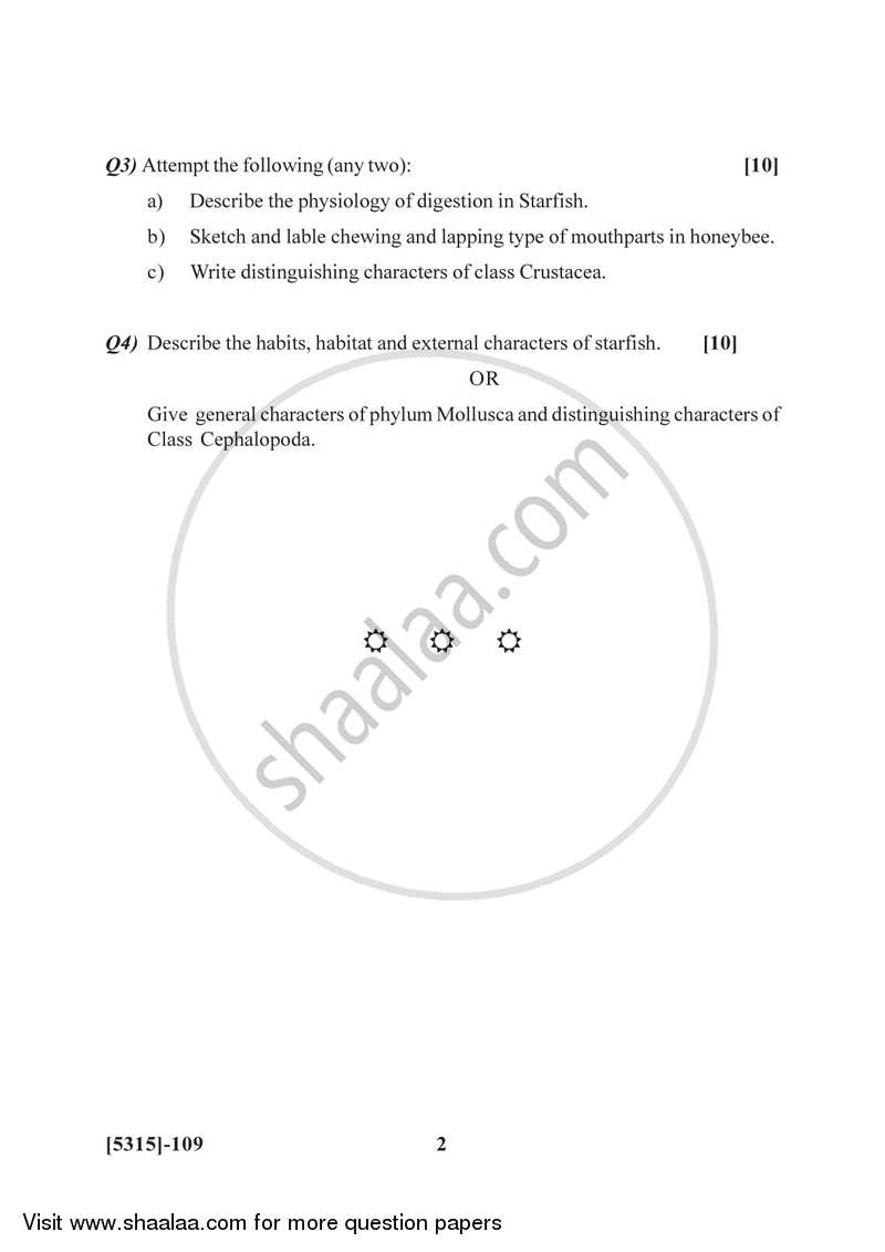Animal Systematics and Diversity 3 2017-2018 - B.Sc. - Semester 3 (SYBSc) - University of Pune question paper with PDF download