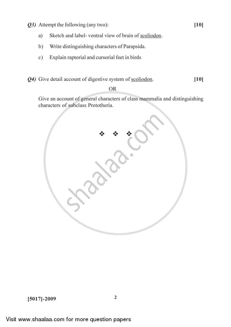 Animal Systematics and Diversity 4 2016-2017 - B.Sc. - Semester 4 (SYBSc) - University of Pune question paper with PDF download